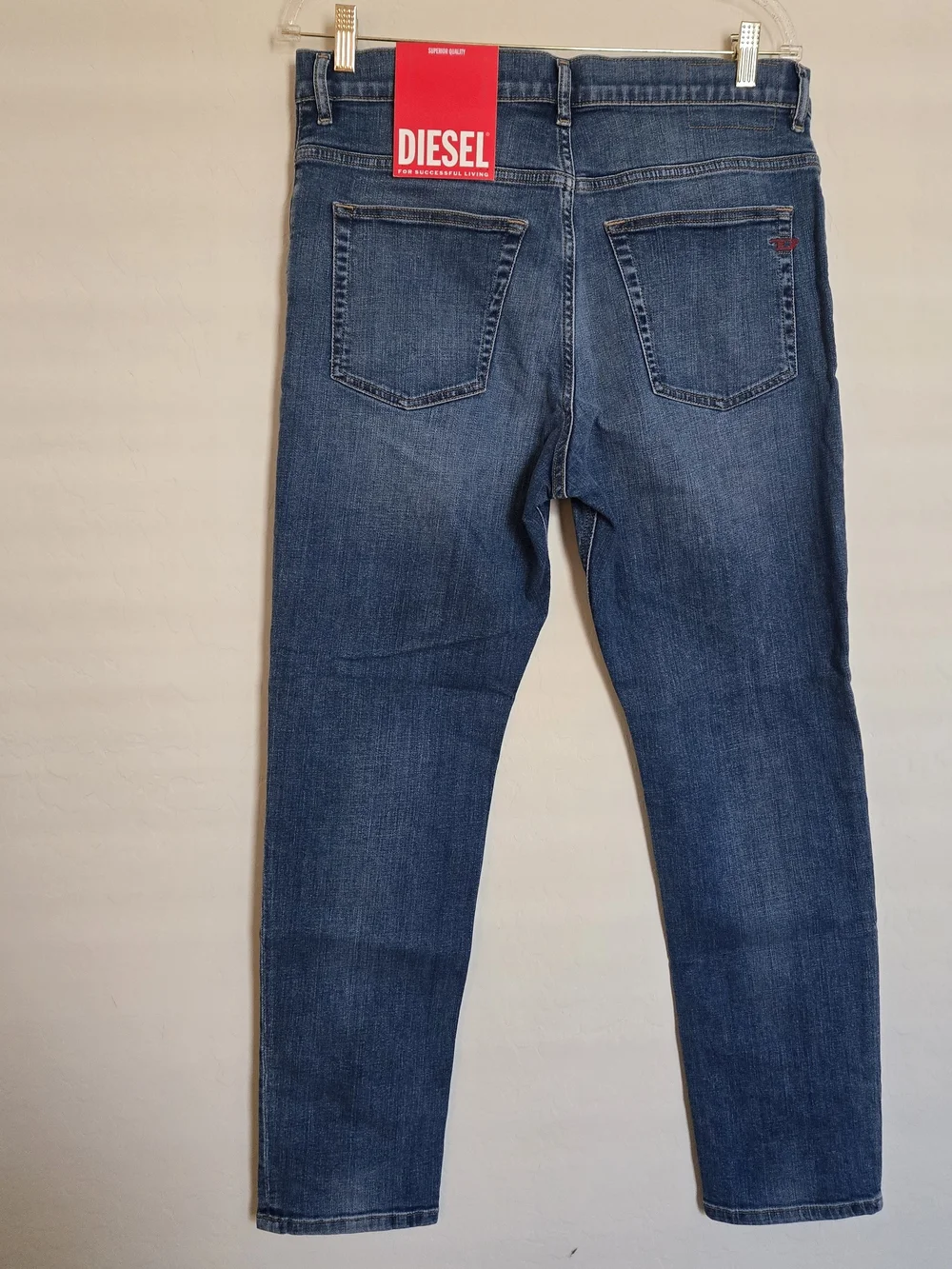NWT Diesel 2005 D-Fining Jeans Men W33 L32 Regular Fit Tapered Blue Denim Stretc